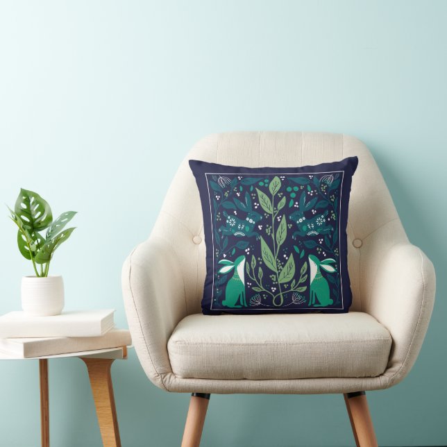 Scandinavian Bunny Flower Garden Cushion (Chair)