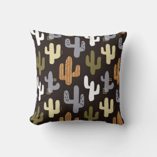 Scandinavian cacti, vintage seamless background. cushion