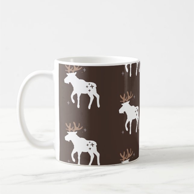 Scandinavian Chic: Vintage Seamless Patterns Coffee Mug (Left)