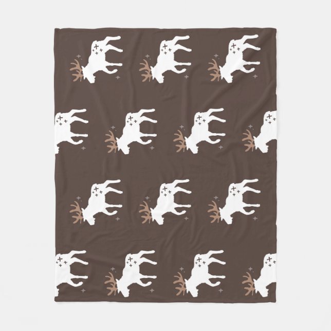 Scandinavian Chic: Vintage Seamless Patterns Fleece Blanket (Front)