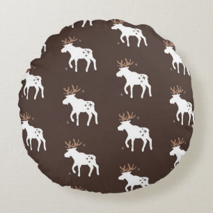 Scandinavian Chic: Vintage Seamless Patterns Round Cushion