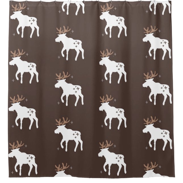 Scandinavian Chic: Vintage Seamless Patterns Shower Curtain (Front)