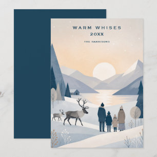 Scandinavian Chic Winter Mountain Family TMF26 Holiday Card