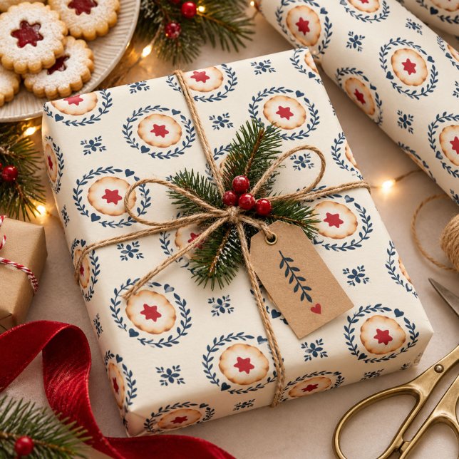 Scandinavian Christmas Cookie Pattern  Wrapping Paper (Creator Uploaded)