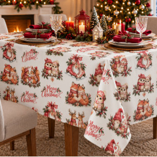 Scandinavian Christmas Couples Holiday Party Tablecloth