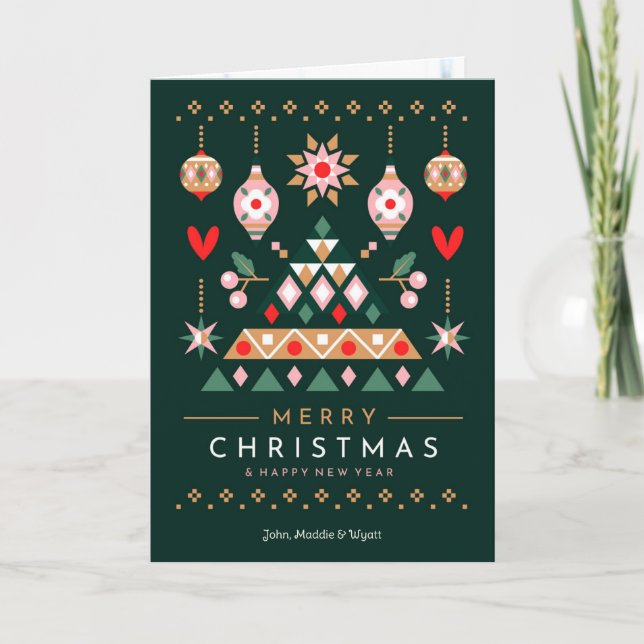 Scandinavian Christmas Design Holiday Card (Front)