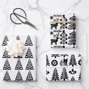  scandinavian christmas design wrapping paper sheet