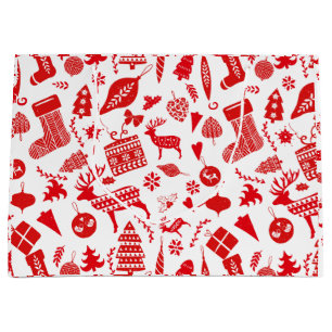 Scandinavian Christmas Festive Large Gift Bag