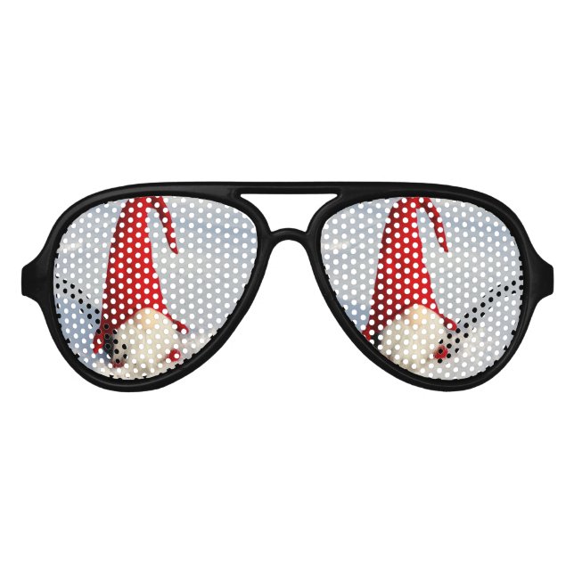 Scandinavian Christmas Gnome Aviator Sunglasses (Front)
