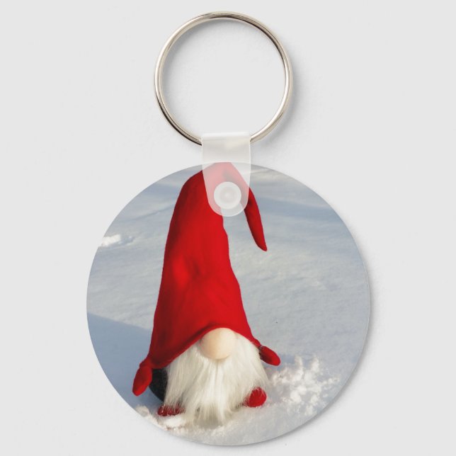 Scandinavian Christmas Gnome Key Ring (Front)
