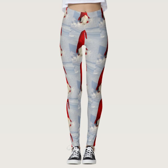 Scandinavian Christmas Gnome Leggings (Front)