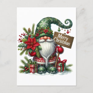 Scandinavian Christmas Gnome Postcard