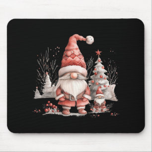 Scandinavian Christmas Gnome Red Berries Mouse Mat