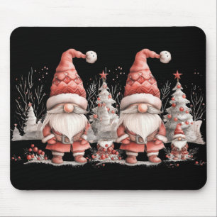 Scandinavian Christmas Gnome Red Berries T Shirt Mouse Mat