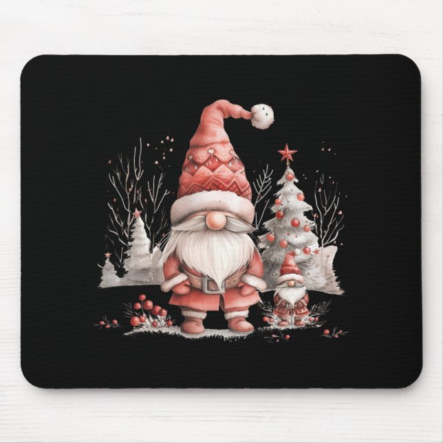 Scandinavian Christmas Gnome Red Berries T Shirt  Mouse Mat (Front)