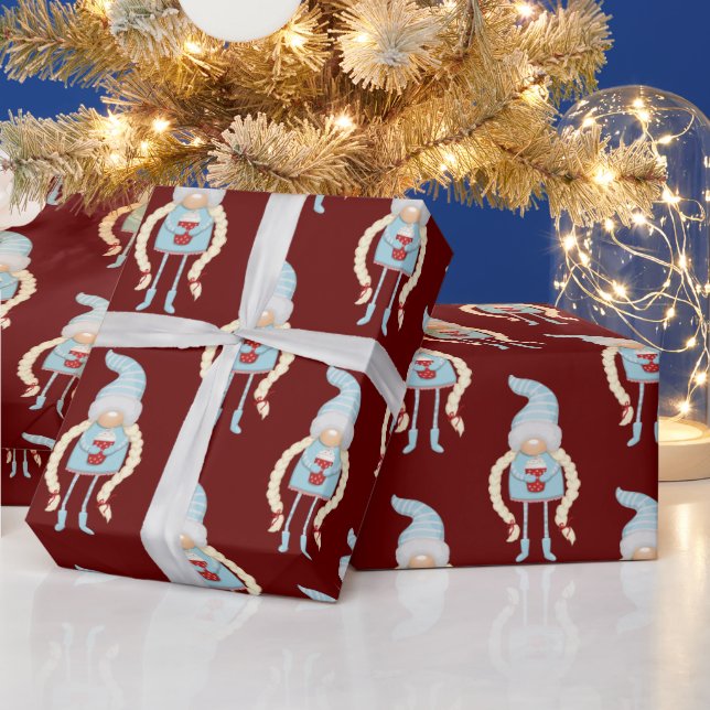 Scandinavian Christmas Gnome Wrapping Paper (Holidays)