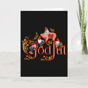 Scandinavian Christmas God Jul Marzipan Pig Card
