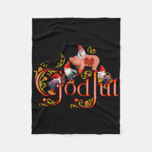 Scandinavian Christmas God Jul Marzipan Pig  Fleece Blanket