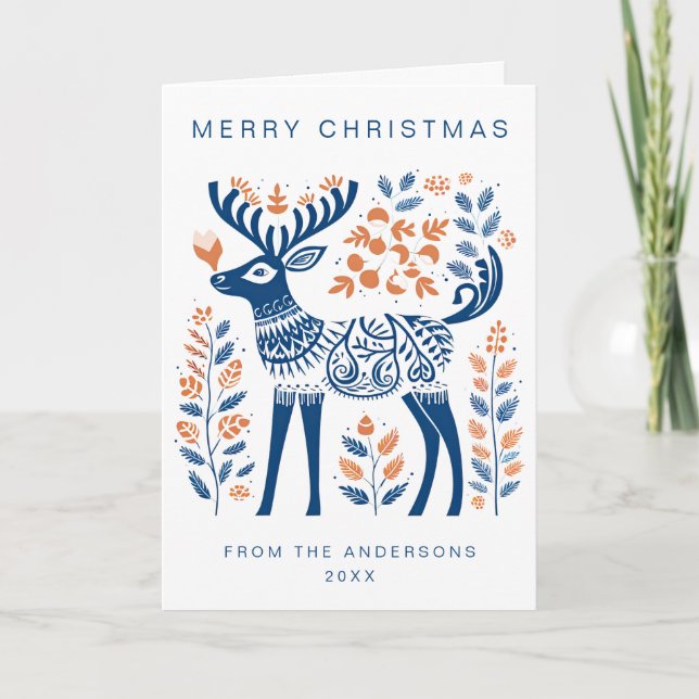 Scandinavian Christmas Holiday Thank You Card (Front)