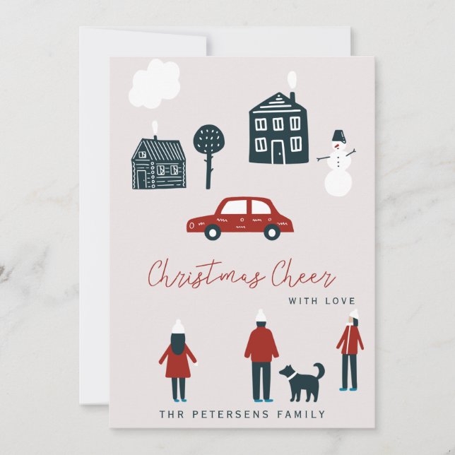 Scandinavian Christmas modern landscape funny Card (Front)