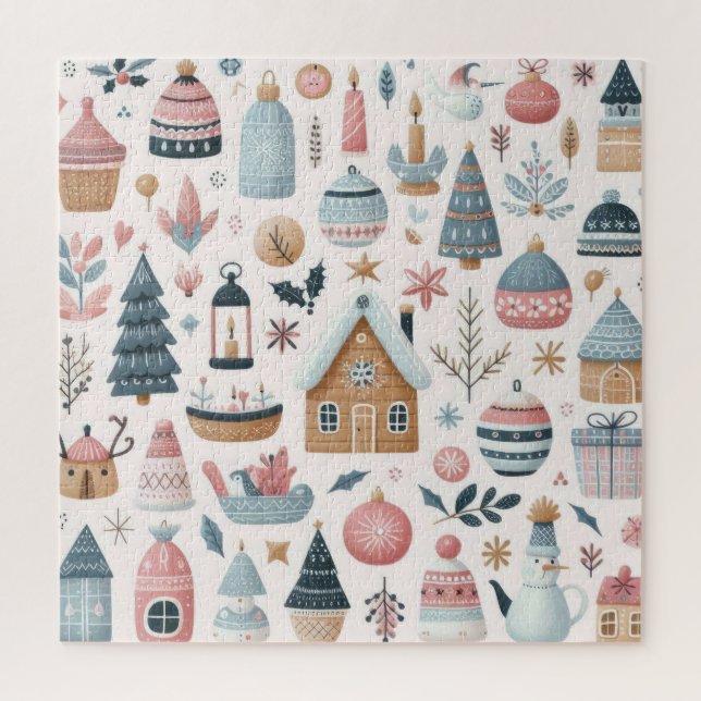 Scandinavian Christmas Pattern Puzzle (Vertical)