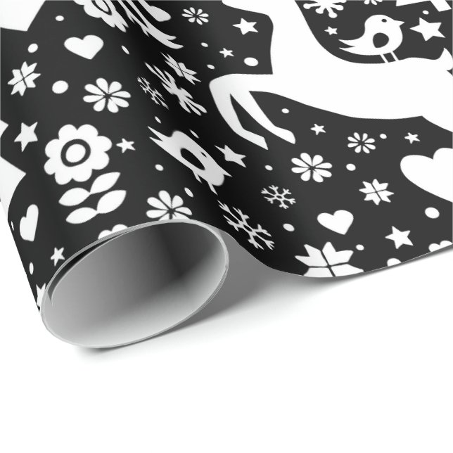Scandinavian Christmas pattern Wrapping Paper (Roll Corner)