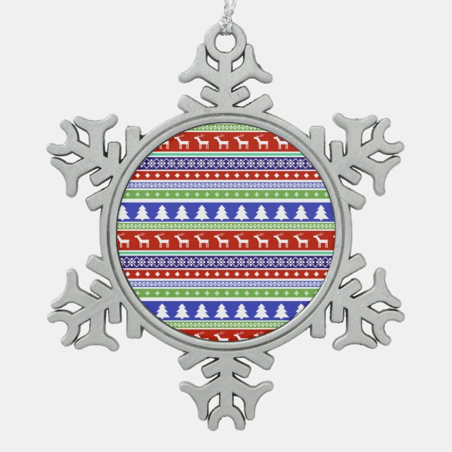 scandinavian christmas pewter ornament (Front)