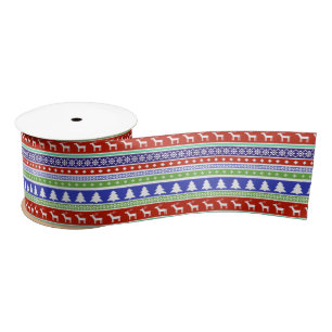 scandinavian christmas ribbon satin ribbon