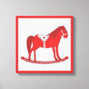 Scandinavian Christmas Rocking Horse Canvas Print