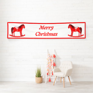 Scandinavian Christmas Rocking Horse Custom Banner