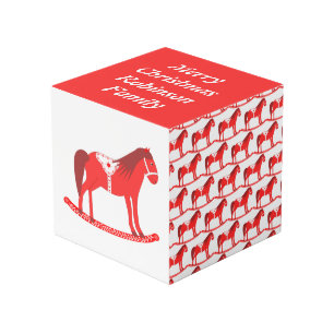 Scandinavian Christmas Rocking Horse Custom Cube