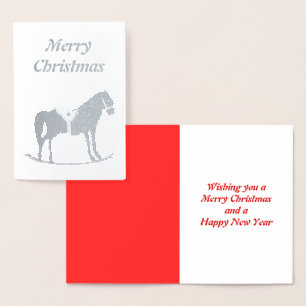 Scandinavian Christmas Rocking Horse Custom Foil Card
