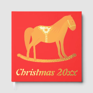 Scandinavian Christmas Rocking Horse Custom Guest Book