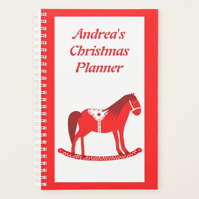 Scandinavian Christmas Rocking Horse Custom Planner (Front)