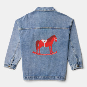 Scandinavian Christmas Rocking Horse Denim Jacket