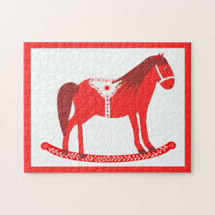 Scandinavian Christmas Rocking Horse Jigsaw Puzzle
