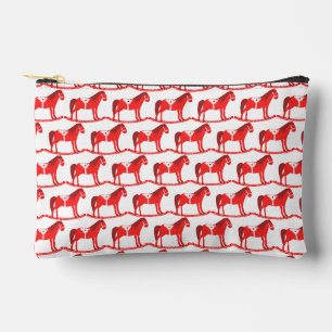 Scandinavian Christmas Rocking Horse Patterned Accessory Pouch