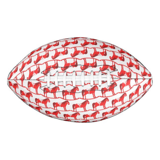 Scandinavian Christmas Rocking Horse Patterned American Football (Front)
