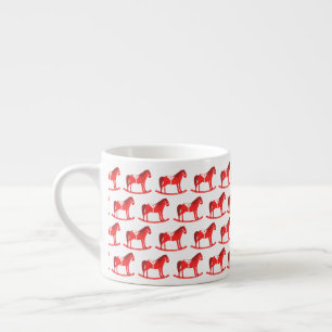 Scandinavian Christmas Rocking Horse Patterned Espresso Cup