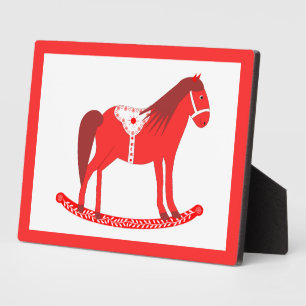 Scandinavian Christmas Rocking Horse Plaque