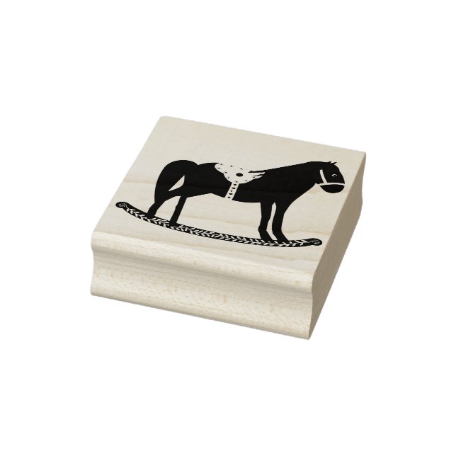 Scandinavian Christmas Rocking Horse Rubber Stamp (Stamp)