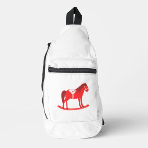 Scandinavian Christmas Rocking Horse Sling Bag