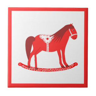 Scandinavian Christmas Rocking Horse Tile