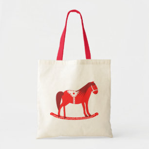 Scandinavian Christmas Rocking Horse Tote Bag