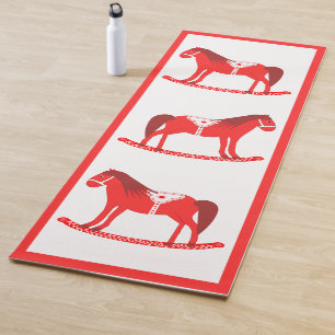 Scandinavian Christmas Rocking Horse Yoga Mat