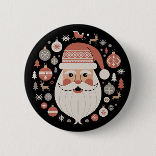 Scandinavian Christmas Santa Cottagecore Norwegian 6 Cm Round Badge