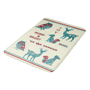 Scandinavian Christmas Theme Bath Mat