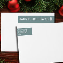 Scandinavian Christmas Tree Address Label