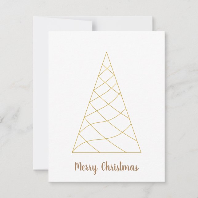 Scandinavian Christmas Tree Clean Simple Holiday  Card (Front)