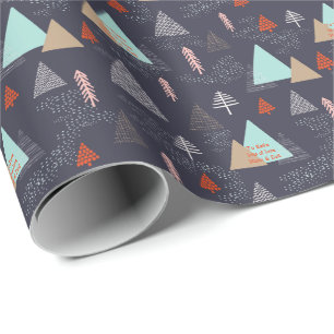 Scandinavian Christmas Tree Doodle Personalised Wrapping Paper